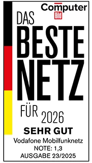 Im Netztest der Zeitschrift Computer Bild (2025) erhält Vodafone die Note „gut